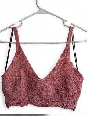 Double Zero Dusty Rose Crochet Crop Top